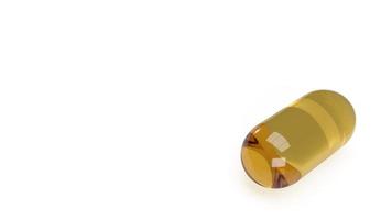 oil capsule on white background for medical content 3d rendering. photo