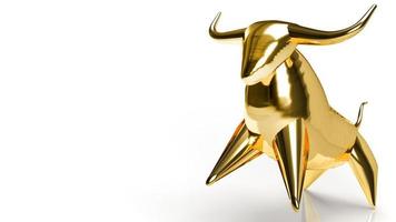 gold bull on white background for business content 3d rendering. photo