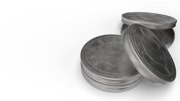 film reel cases  on white background 3d rendering for behind the scene content. photo