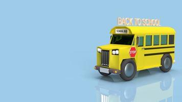 school bus 3d rendering for back to school content. photo