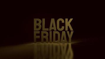 gold Black Friday text on black background for holiday shopping  3d rendering. photo