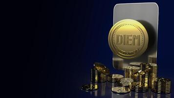 Bangkok ,Thailand - December 3 2020  The diem coins  cryptocurrency from  technology  content 3d rendering. photo