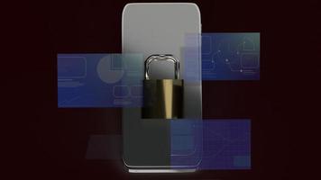 The smart phone and master key 3d rendering for mobile security content. photo