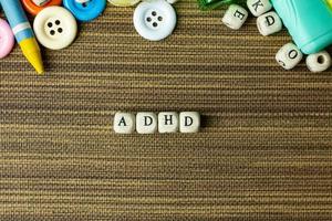 adhd para el concepto de conciencia de salud mental. foto