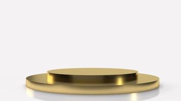 gold Podium platform on white background 3d rendering. photo