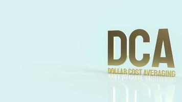 The gold text dca or dollar cost average for business content 3d rendering. photo