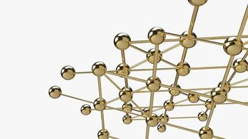 el diseño abstracto diseño de conexión esfera de oro estructura de red representación 3d. foto