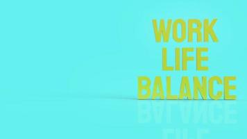 work life balance text  3d rendering. photo