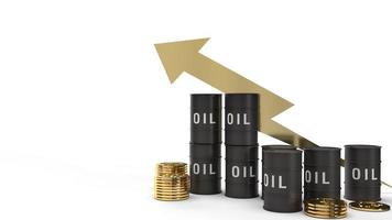 Tank oil and gold coins  3d rendering for petrol content. photo