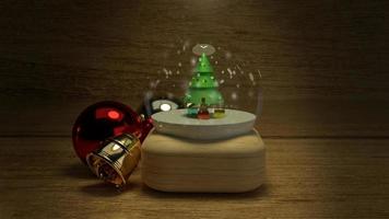 Christmas glass ball 3d  rendering for celebration Christmas concept. photo