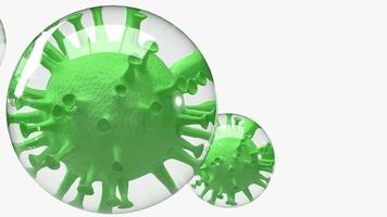 virus en burbuja para representación 3d de contenido de brote. foto