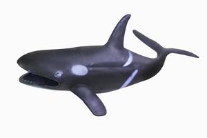 figura orca de juguete imagen aislada de primer plano. foto