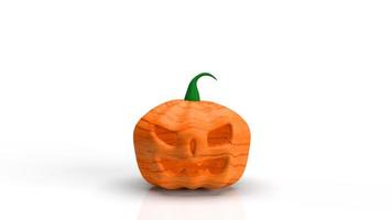 jack o lantern on white background for halloween content 3d rendering. photo