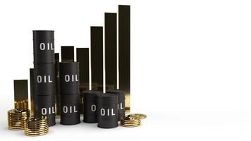 tank oil and chart 3d rendering for petrol content. photo