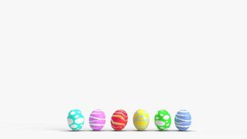 Easter eggs on white background 3d rendering for holiday content. photo