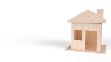 wood house on white background 3d rendering photo
