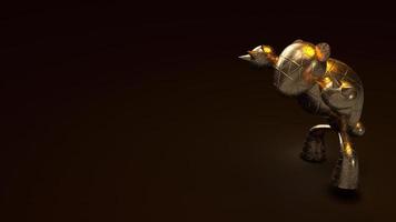 bear gold 3d rendering en tono oscuro para contenido empresarial. foto