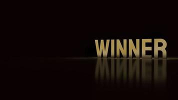 winner text gold surface in black background 3d rendering. photo