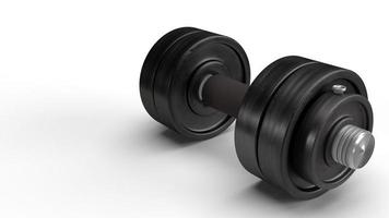 dumbbell on white background 3d rendering for sport content. photo