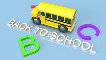 school bus 3d rendering for back to school content. photo