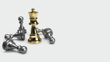 chess game 3d rendering abstract idea for business content. photo