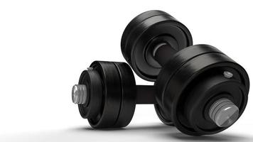 dumbbell on white background 3d rendering for sport content. photo