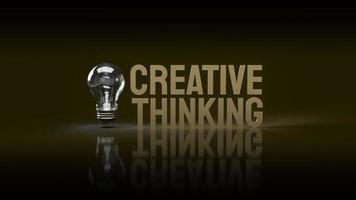 The Light bulb and creative thinking text for idea content 3d rendering photo