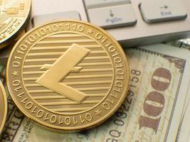 The  gold Lite coin  crypto currency  for business content. photo