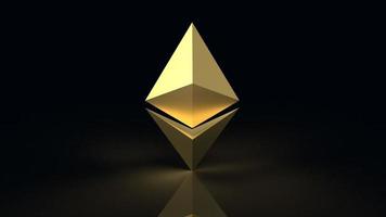 ethereum moneda símbolo cryptocurrency 3d renderizado foto