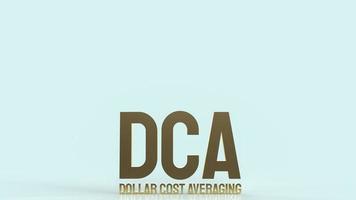 The gold text dca or dollar cost average for business content 3d rendering. photo