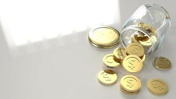 jar  and gold coins 3d rendering for business concept. photo