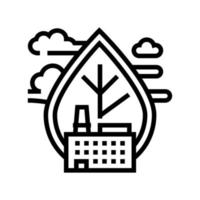 air emissions and ambient air quality line icon vector illustration