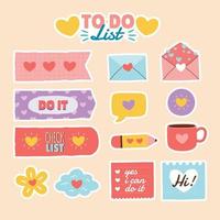 Cute Sticker Journal and Planner Pack vector