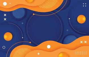 Abstract Blue Orange with Wave Element Background vector
