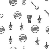 Music Instruments Performance Vector Seamless Pattern