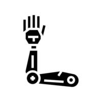 brazo robótico glifo icono vector ilustración