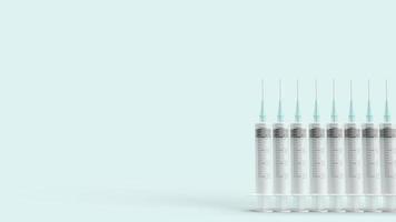 injection needle on blue pastel background 3d rendering for medical content. photo