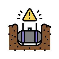 underground storage tank removal color icon vector illustration