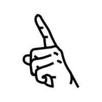 attention hand gesture line icon vector illustration