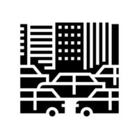 ilustración de vector de icono de glifo de atasco de tráfico de ciudad