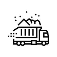 Ilustración de vector de icono de línea de entrega de camión