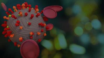 covid 19 virus 3d rendering for medicine content. photo