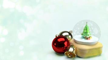 representación 3d de la bola de cristal de la Navidad para el concepto de la Navidad de la celebración. foto
