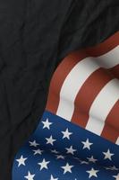 el concepto del día de los veteranos bandera de los estados unidos de américa sobre fondo negro. foto