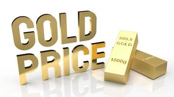 gold price word and gold bar for gold market content 3d rendering photo