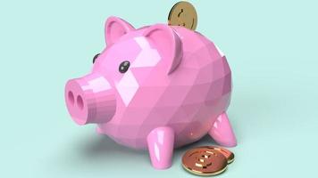 Piggy bank 3d rendering for money content. photo