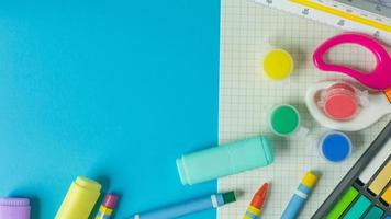 Back to school concept image colorful background. photo