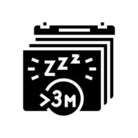 chronic insomnia glyph icon vector illustration