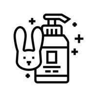 soap testing on rabbits line icon vector illustration