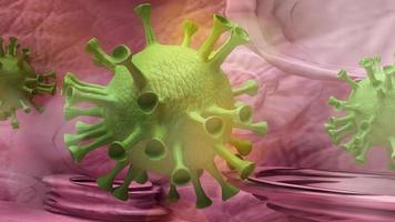 covid 19  virus microorganism  3d rendering   for medical content. photo